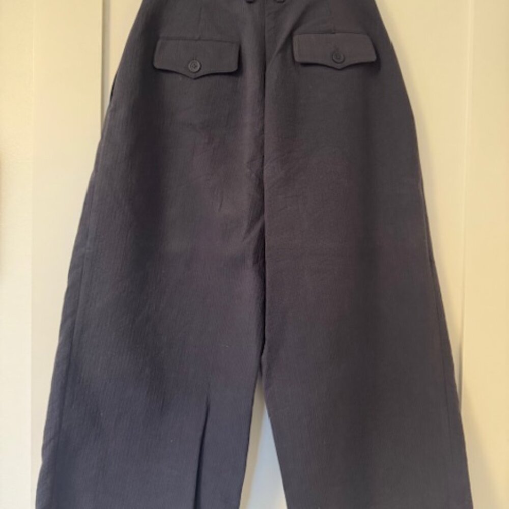 7115 by Szeki Textured Wide-Leg Skate Trouser | Navy | Seasonal Edition - Picture 3 of 5